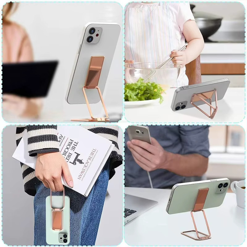 WSSHE Metall Handyhalterung mit 360 Grad Drehung und klappbarem Fingerring für Samsung und iPhone in Silber oder Gold - Bild 2