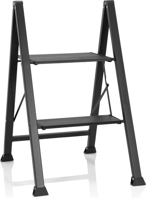 hjh OFFICE Klappleiter SOLID W5 in Grau aus Aluminium und Stahl mit einer Höhe von 108,0 cm - Bild 1