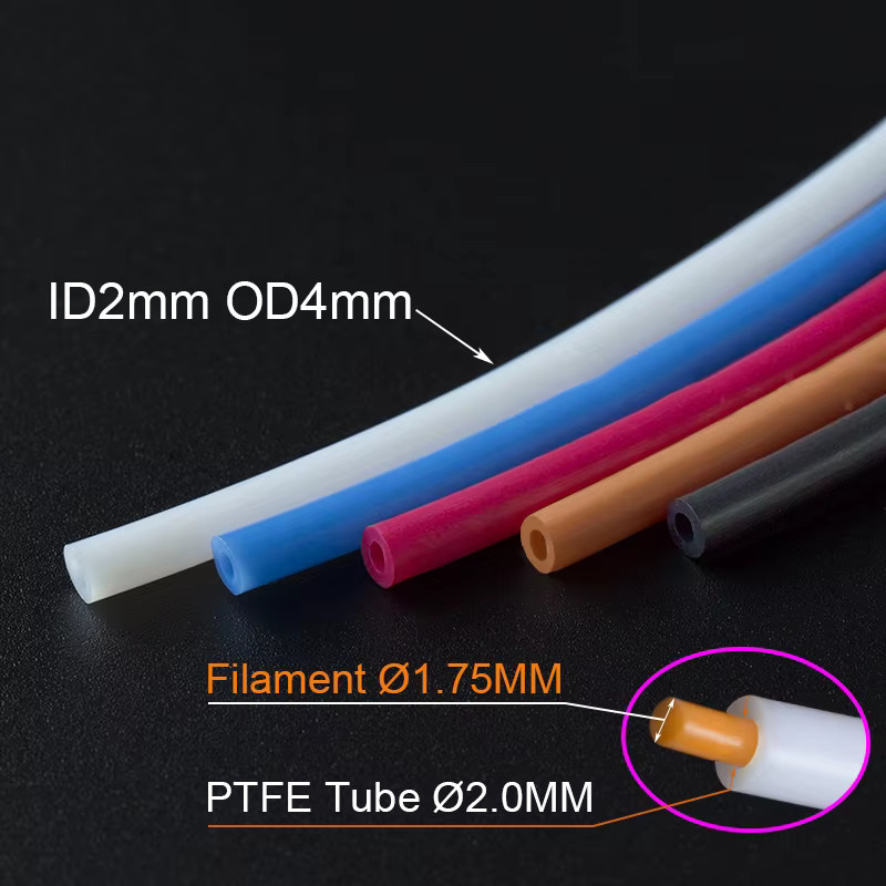TWO TREES Bowden-Extruder PTFE-Schlauch für J-Head, Ender 3 und Bambu Lab P1P AMS A1 Mini, 1,75mm Filament ID 2mm/2,5mm, OD 4mm - Bild 2