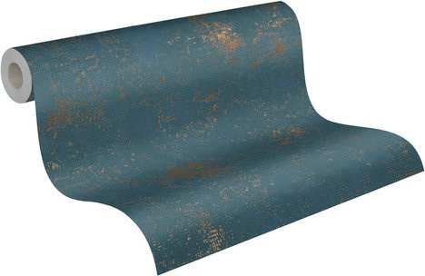 A.S. Création Vliestapete Uni Metallic Blau Türkis Petrol B/L: 53 x 1005 cm - Bild 5