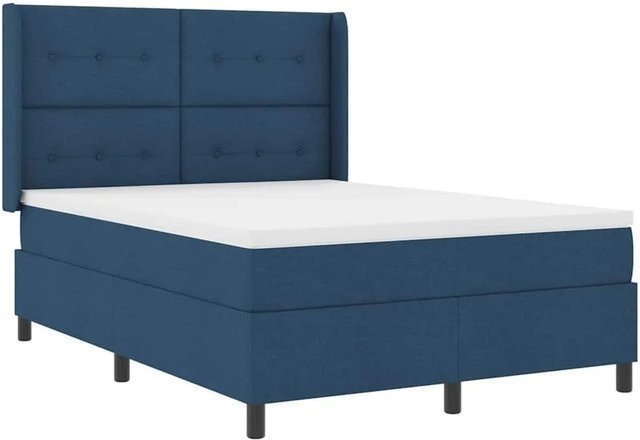 vidaXL LED Boxspringbett Blau mit Matratze und Unterbettbeleuchtung B/T/H: 160 x 200 x 163 cm - Bild 1