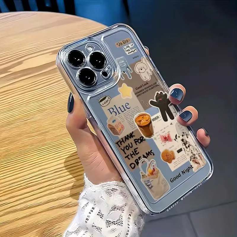 Transparente TPU-Handyhülle Daily Cute Label mit Puppy Pattern für iPhone 11 bis iPhone 17 Pro Max - Bild 2