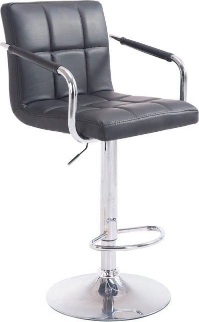 DELUKE Barhocker MINOR höhenverstellbarer Barstuhl aus Kunstleder in Schwarz mit Lehne und 360 Grad Drehbarkeit, B/T/H: 54 x 46 x 91 cm - Bild 1