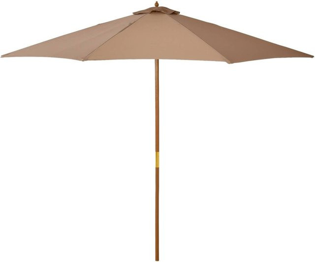 Outsunny Sonnenschirm aus Bambus und Polyester in Beige, H: 250 cm, B: 300 cm - Bild 1