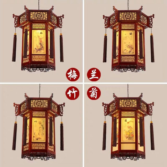 Lava Corki Hängelampe im chinesischen Stil aus Bambus in Braun und Beige für Wohnzimmer, Esszimmer oder Restaurant - Bild 1