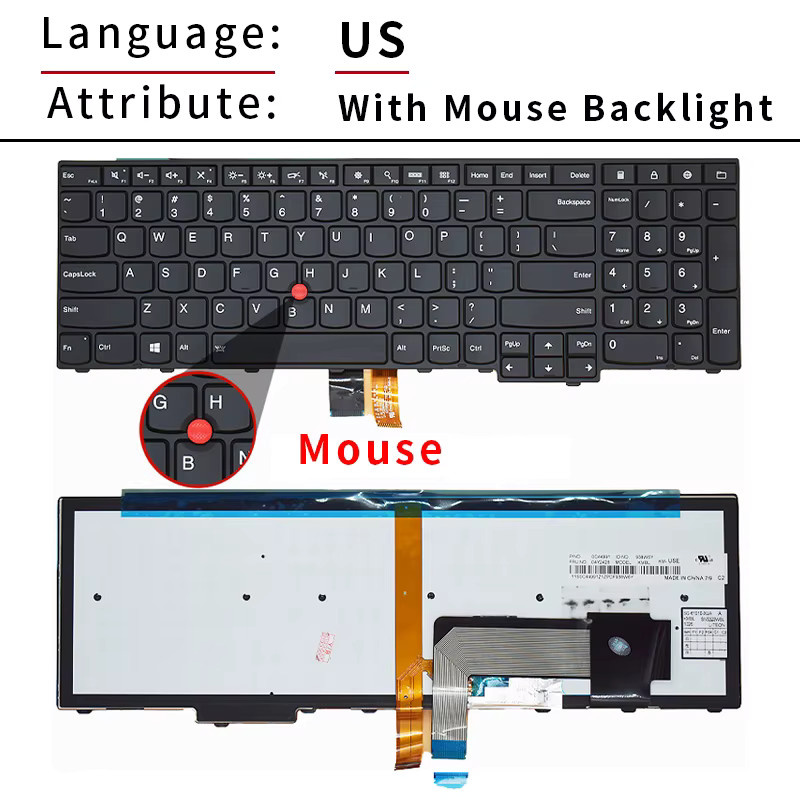Beleuchtete Lenovo Notebook-Tastatur in Schwarz für ThinkPad T540 T540P T550 T560 P50S L540 L560 L570 W540 W541 W550S E540 E531 - Bild 3
