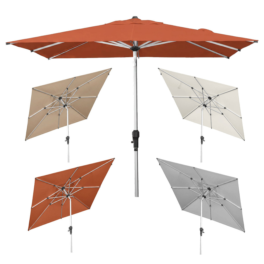 anndora Sonnenschirm quadratisch mit Kurbel, B/T: 250 x 250 cm, Multicolour, Aluminium und Polyester mit UPF 50+ - Bild 1