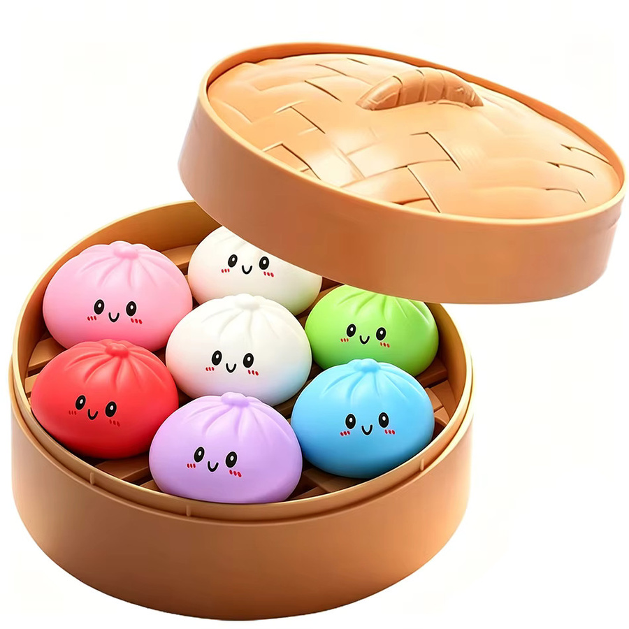 Potdemiel Dumpling-Squishies mit Bambus-Dampfgarer, bunt, 6-teiliges Set - Bild 3