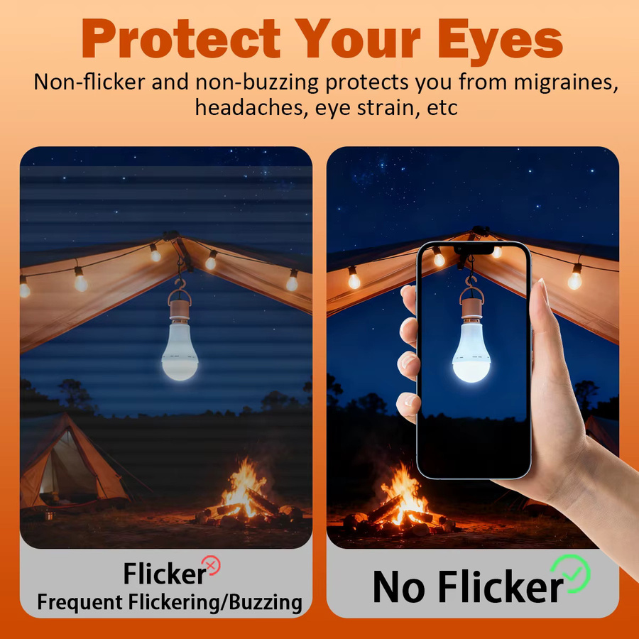 Gatetop E27 LED Notfalllampe 12W mit 1500mAh Akku, weißes Licht, wiederaufladbare Glühbirne für Zuhause und Outdoor - Bild 4