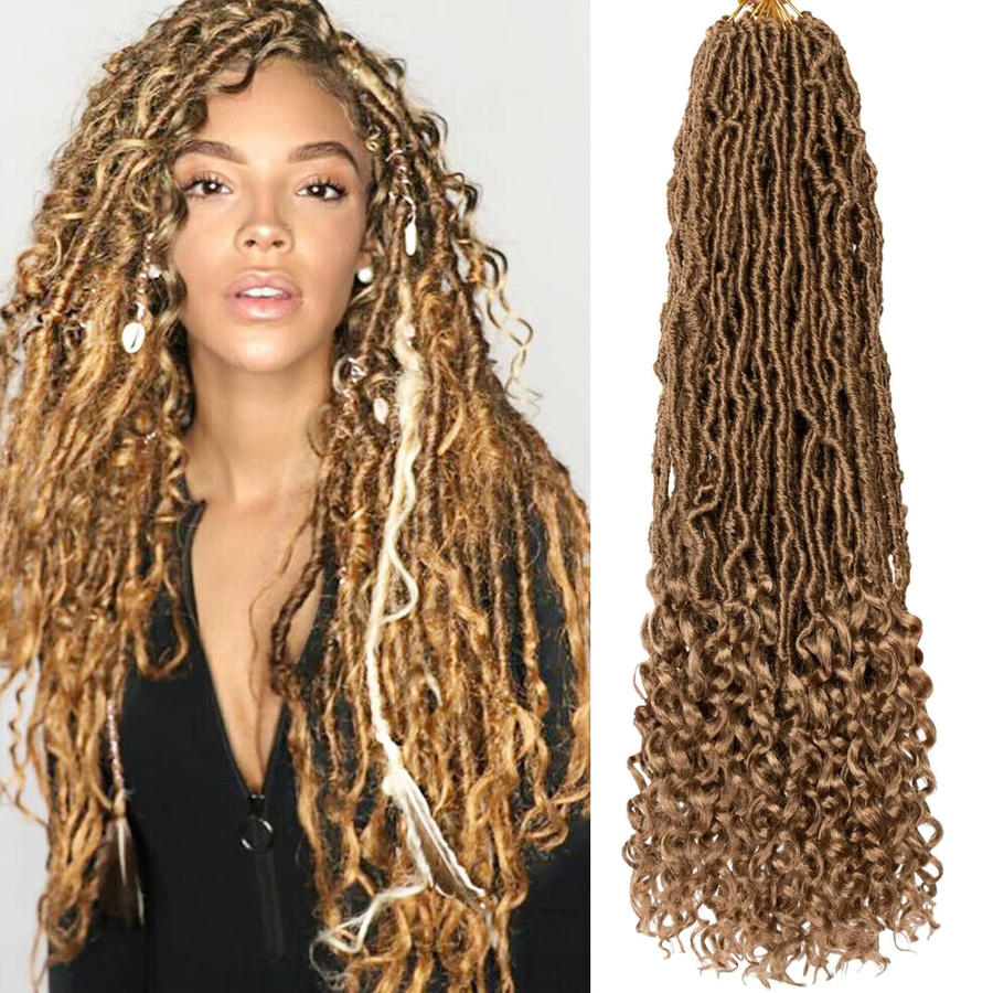 Goddess Locs Häkelhaar, Blonde Soft Locs, Synthetische Faux Locs - Bild 1