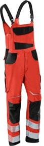 Kübler PSA Reflectiq Latzhose 3207 in Warnrot/Schwarz mit Cordura und EN 14404 - Bild 1