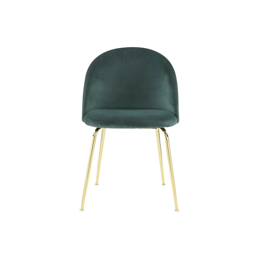 Vente-unique Stuhl Melbourne aus Samt in Piniengrün mit goldenen Metallbeinen, Breite: 50 cm, Tiefe: 50 cm, Höhe: 50 cm - Bild 2