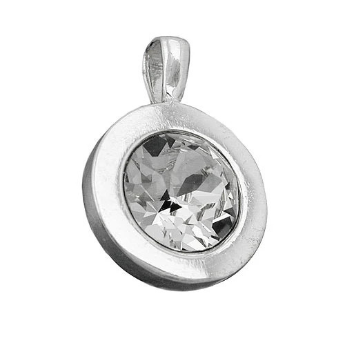 SIGO Anhänger Glasstein weiß, 925 Silber, Unisex - Bild 1