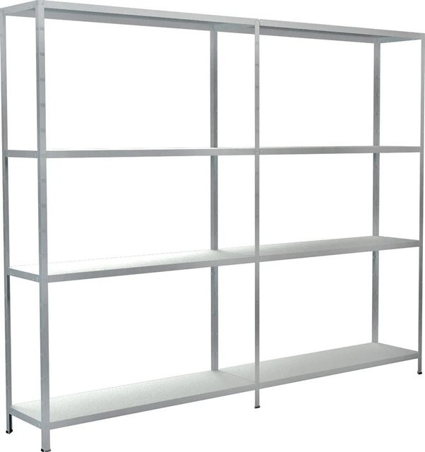 Schulte Steckregal und Anbauregal Set, Weiß, B/T/H: 220 x 35 x 180 cm - Bild 1