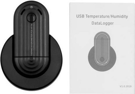 PCE Luftfeuchtigkeitsmesser PCE-HT 71N-ICA in Schwarz mit ISO-Kalibrierzertifikat, Datenlogger für 0 bis 100% r.F. und -40 bis +70°C - Bild 1