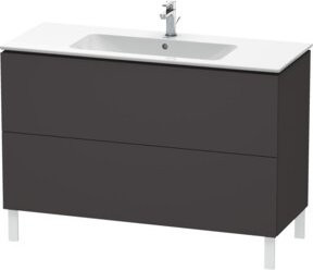 Duravit Waschtischunterschrank L-Cube in Grau Matt, stehend mit Türen und Auszügen, B/T/H: 122 x 48,1 x 70,4 cm - Bild 1