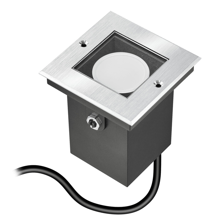 Luxvenum Bodeneinbauleuchte Area eckig in Edelstahl silber mit Milchglas, dimmbar, IP67, 7W LED, 230V - Bild 1