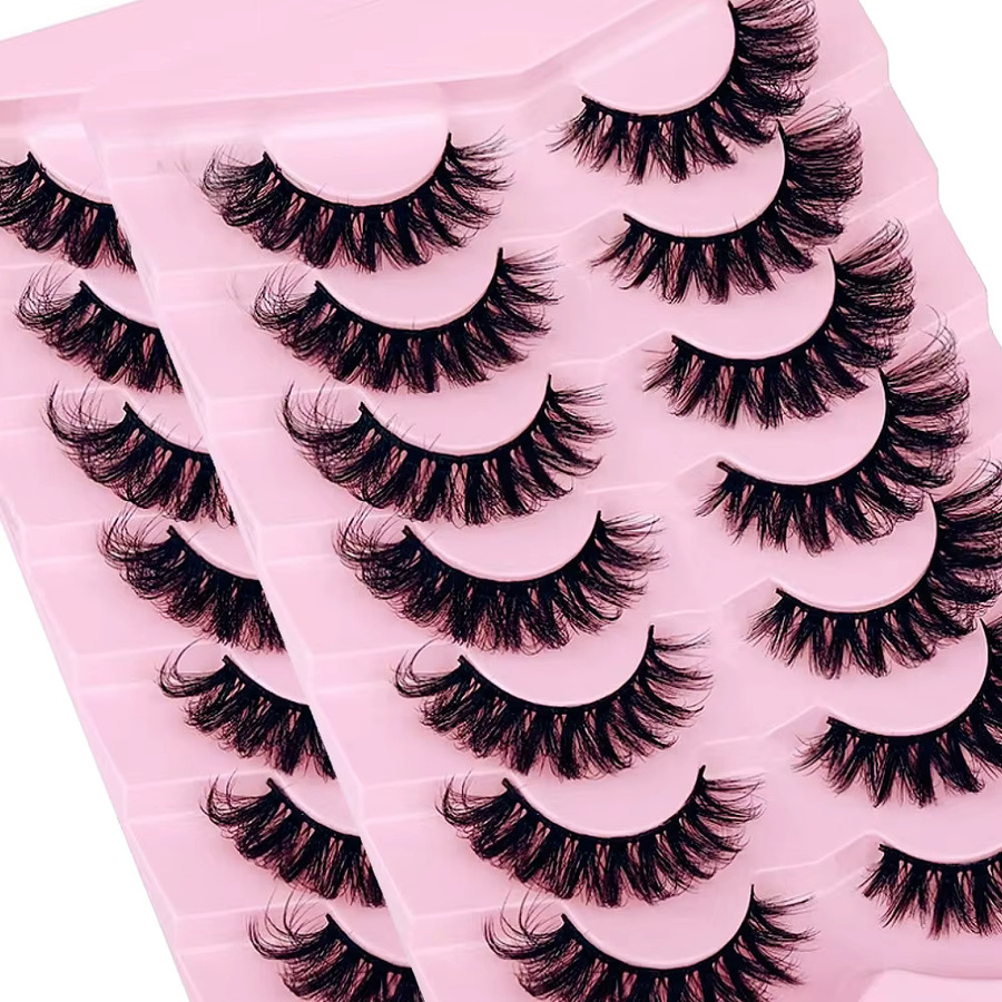 JIEFUXIN Falsche Wimpern, 14 Paar, D-Curl, Faux Nerz, Unisex - Bild 6