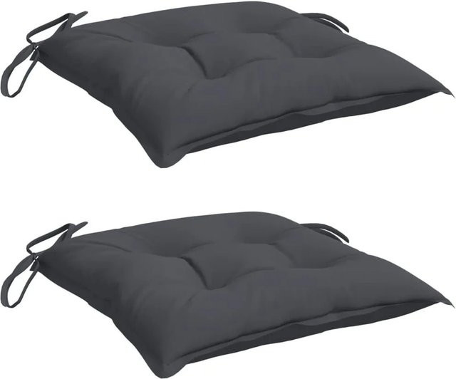 vidaXL Stuhlkissen 2er Set Anthrazit aus Oxford-Gewebe, B/T/H: 50 x 50 x 7 cm - Bild 1