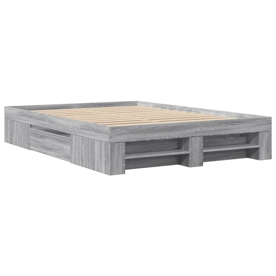 vidaXL Bettgestell mit Schubladen in Grau Sonoma aus Holzwerkstoff B/T/H: 140 x 200 x 143 cm - Bild 2