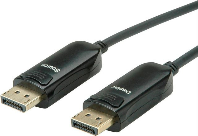 ROLINE DisplayPort v1.4 AOC Kabel 8K60 ST/ST in Schwarz, Länge: 15 m - Bild 1