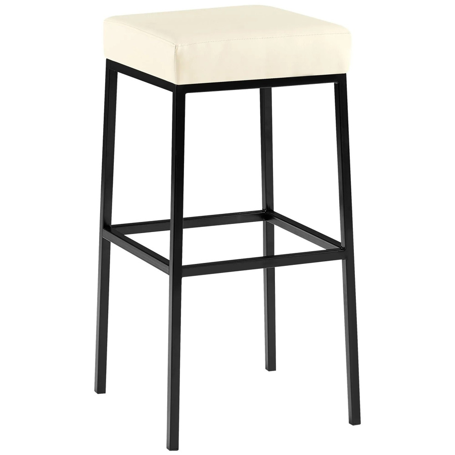 DELUKE Barhocker BIDAN in Creme mit Lehne aus Kunstleder B/T/H: 37 x 37 x 78 cm - Bild 2