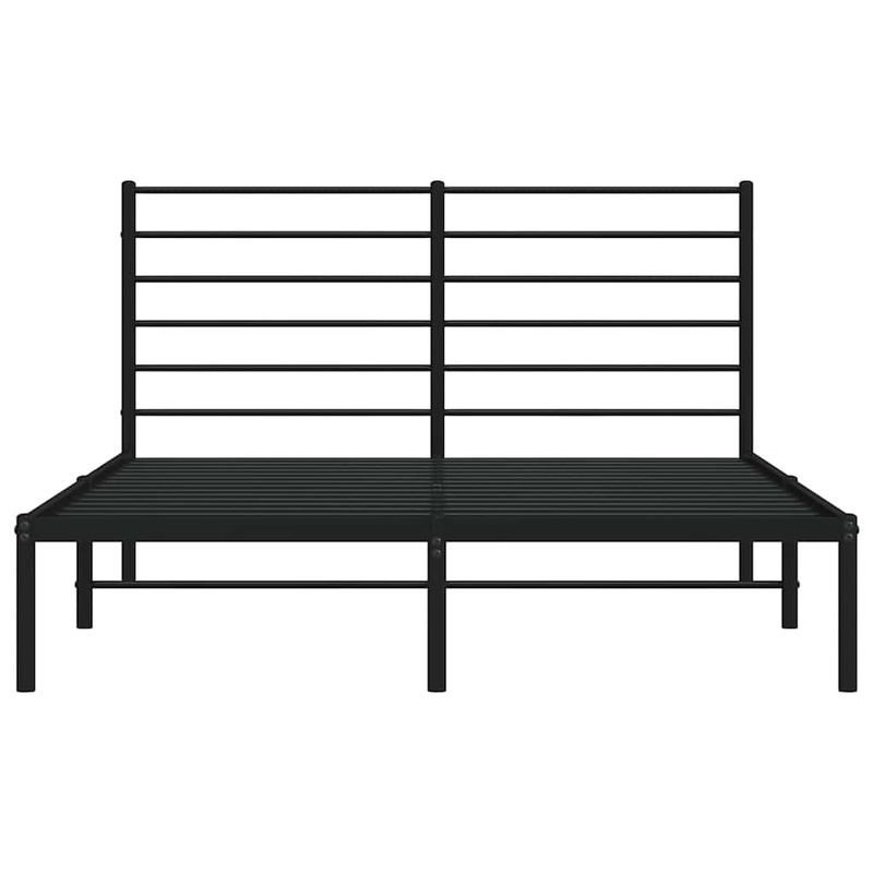 Vidaxl Metall-Bettgestell mit Kopfteil in Schwarz im Industrial-Stil, B/L: 140 x 190 cm - Bild 2