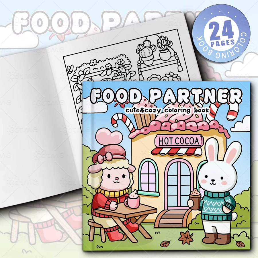 FOOD PARTNER Malbuch für Erwachsene mit gemütlichen Alltagsaktivitäten und Räumen zur Entspannung, Mehrfarbig - Bild 2