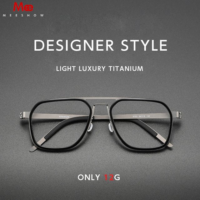 MEESHOW Korrektionsbrille, Titan, Vollrand, Square, Unisex - Bild 1