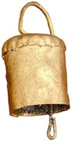 Rustikale Vintage-Glocke von Binchi Outdoor Product in Gold, Metall-Anhänger für Weihnachtsdeko und Partydekoration, Durchmesser: 5 cm - Bild 1