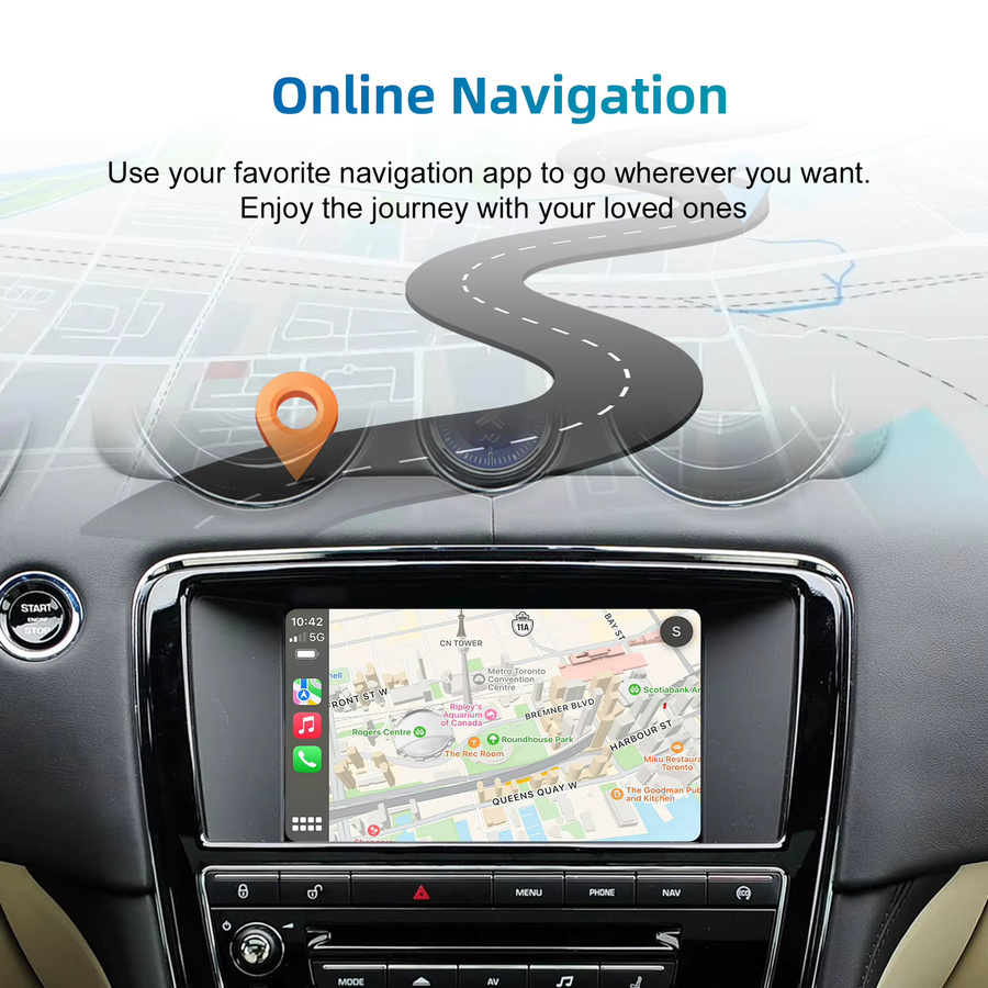 LEXXSON Drahtloses CarPlay und Android Auto Interface Upgrade Kit für Jaguar XE XF XJL F-TYPE 2012-2016 mit Bluetooth und Wi-Fi - Bild 5