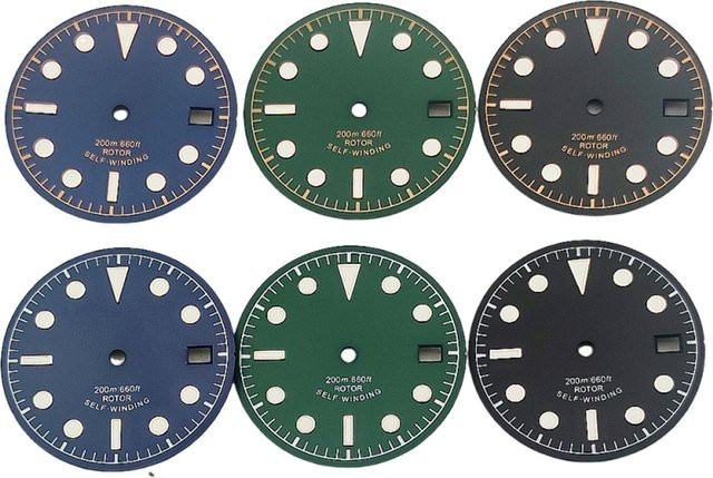 RICHUS Zifferblatt, 30,5 mm, Blau Schwarz Grün, Leuchtend, für NH35 ETA 2824 2836 Miyota 8215 821A DG2813 3804 Uhrwerk - Bild 1