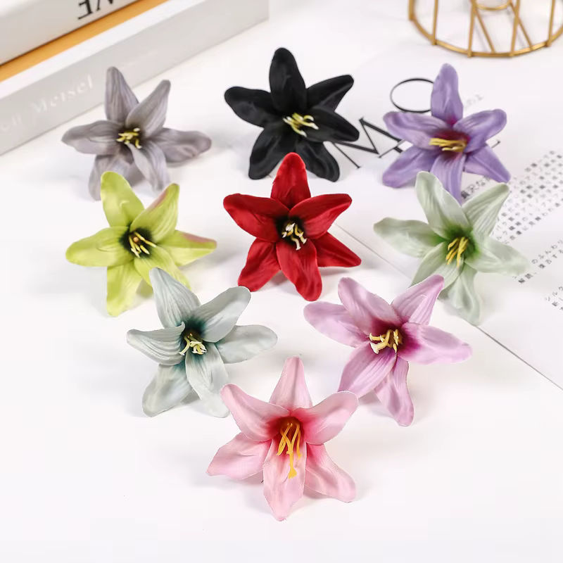 20 Stück Künstliche Lilien aus Seide in Weiß von MENGHAO für Hochzeitsdekoration und DIY-Handwerk - Bild 2