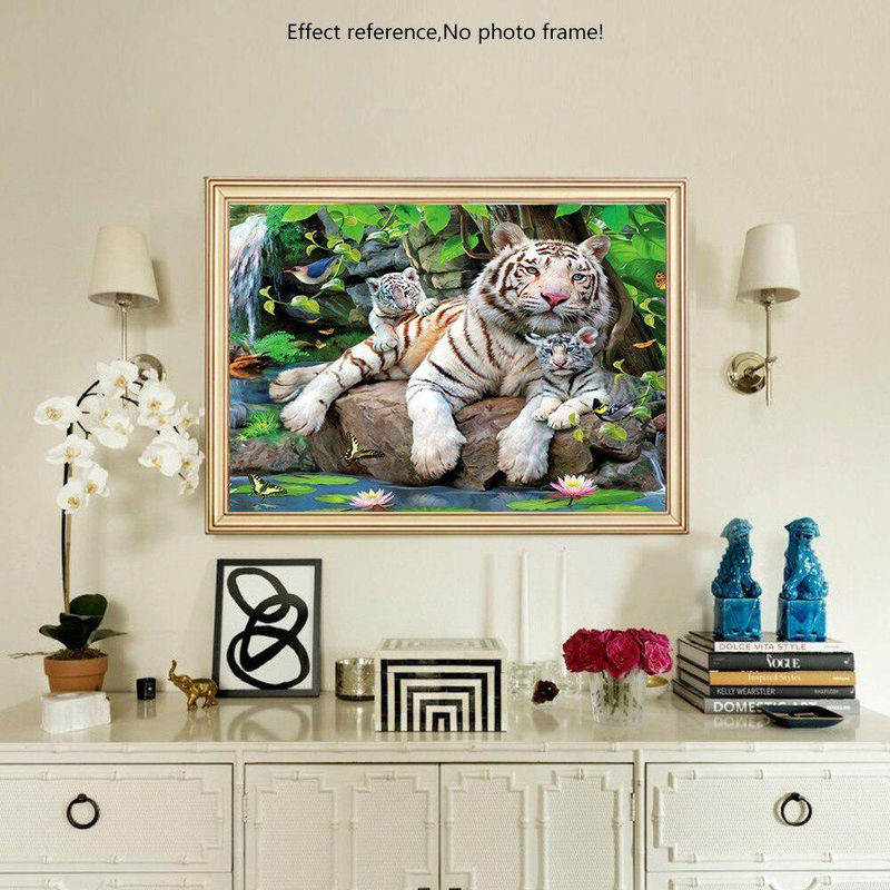 FIYO Diamond Painting Tiger und Sohn Mosaik Set, Mehrfarbig, B/H: 30 x 20 cm - Bild 2