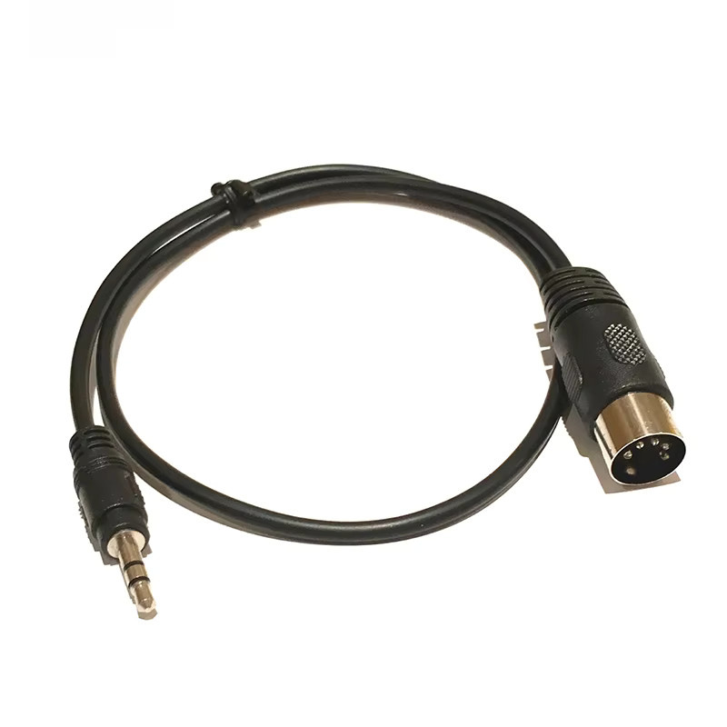 BSN Stereo Jack Audio Kabel 3,5mm Aux auf MIDI DIN 5 Pin, Schwarz, Länge: 1,5 m - Bild 1