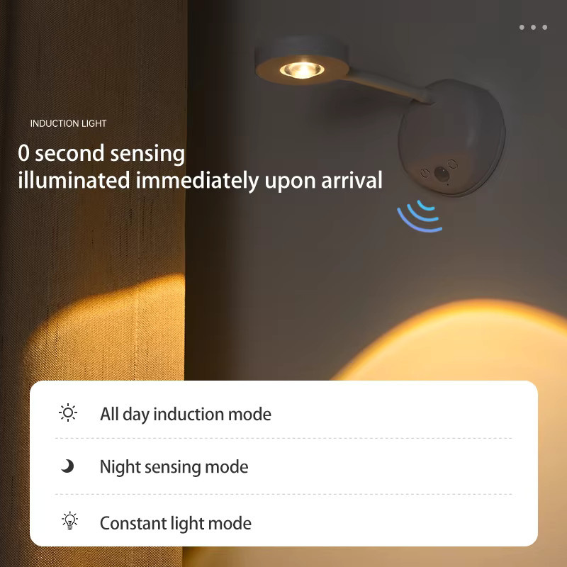 Pzsunly LED Wandleuchte Weiß, USB wiederaufladbarer Strahler mit Bewegungssensor und Dimmfunktion für Bilder und Gemälde - Bild 2