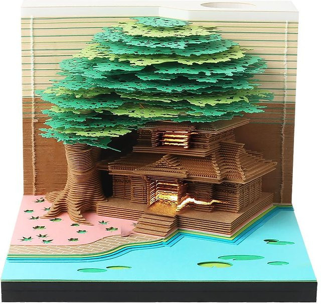 Omoshiroi 3D-Notizblock-Würfel Mini-Großstadt-Mauerbau in Multicolour für Scrapbooking und Bürobedarf - Bild 1