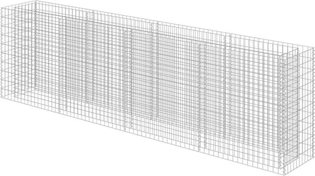 DELUKE Gabionen Hochbeet ROON aus verzinktem Stahl in Silber, B/T/H: 360 x 50 x 100 cm - Bild 1