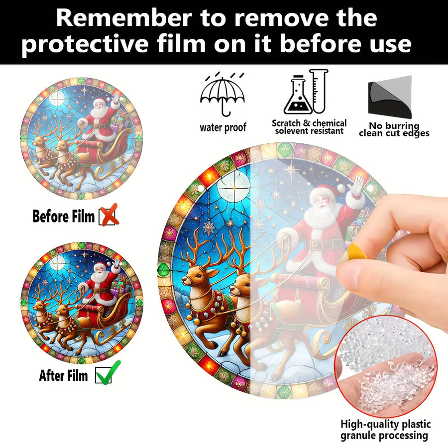 Potdemiel Sonnenfänger mit Weihnachtsmann-Motiv aus Acryl in Multicolor als dekoratives Hängeschild für Weihnachten - Bild 3