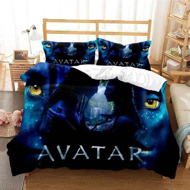 Gu Tao Bettwäscheset Avatar Film Motiv Blau, 3-teilig aus Polyester, B/T: 200 x 200 cm - Bild 1