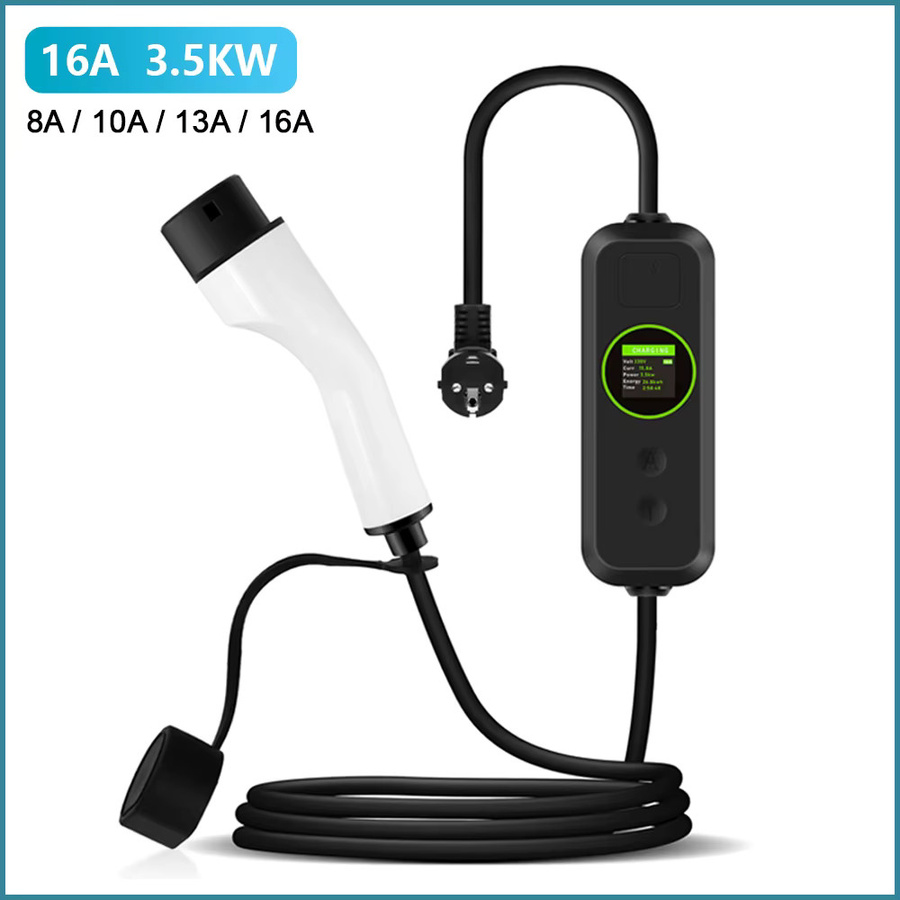 Podofo Tragbares EV Ladegerät Typ 2 mit 5m Kabellänge, 16A, 3,5KW, IP65 wasserdichtes Elektroauto-Ladekabel für Elektrofahrzeuge - Bild 7