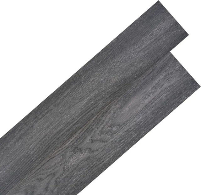 DELUKE Vinylboden PVC-Dielen selbstklebend in Schwarz, wasserfest und rutschfest, 2 mm Stärke, 5,02 m² - Bild 1