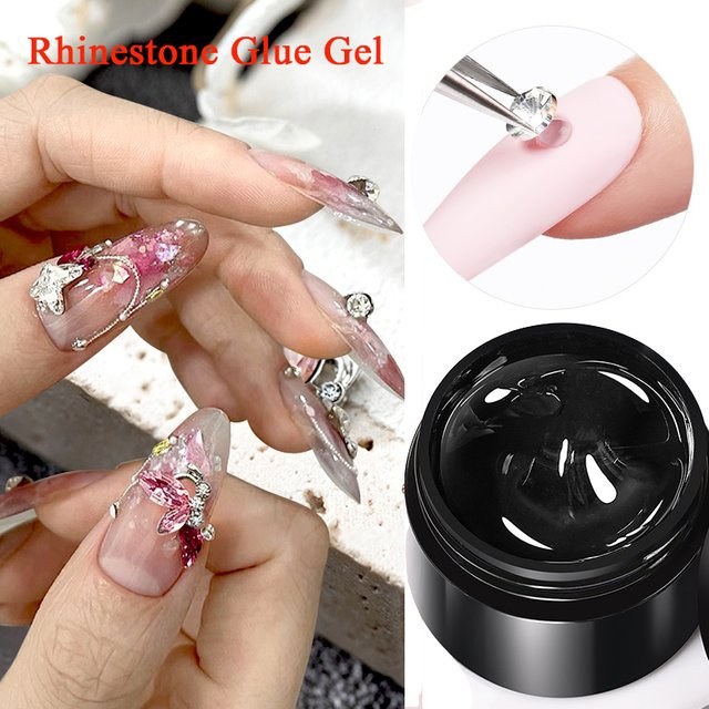 BORN PRETTY Strass Kleber Gel mit Nagel Liner Pinsel, Transparent - Bild 1