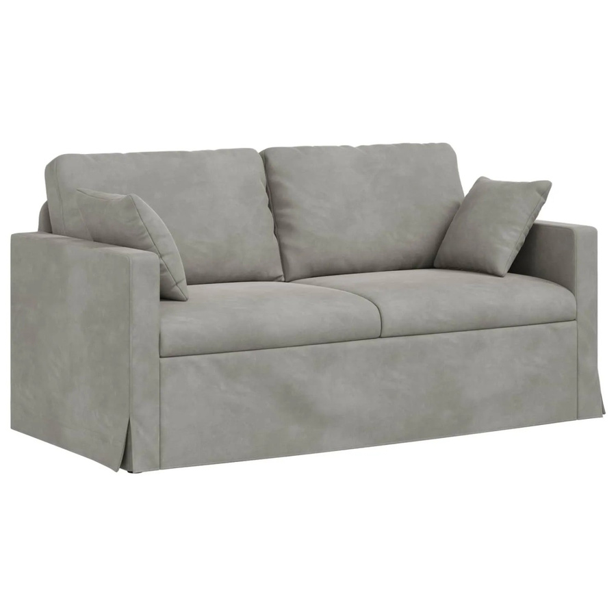vidaXL Sofa Hellgrau aus Samt mit Metallrahmen B/T/H: 158 x 78 x 80 cm - Bild 2