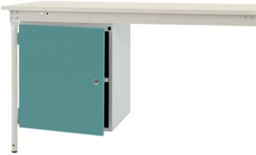 BASI Gehäuse-Unterbau stationär ZB4954.5021 in Blau/Mehrfarbig mit 1 Tür, Einlegeboden und Schloss, für Tischtiefe 800 mm, Nutzhöhe: 500 mm - Bild 1