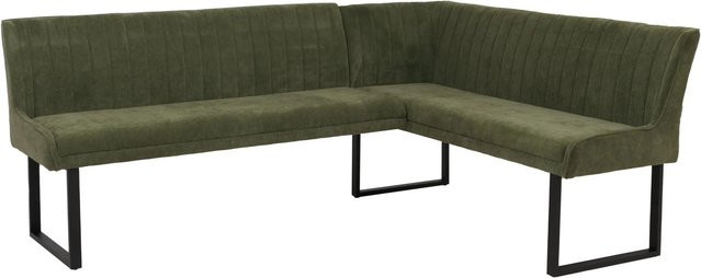 MCW Eckbank O82 Modern Esszimmerbank aus Metall und Chenille Stoff in Grün, B/T: 210 x 159 cm - Bild 2