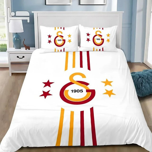 Bettwäsche-Set Galatasaray von Binchi Fitness mit Bettbezug und Kissenbezügen, weiß, B/H: 100 x 135 cm - Bild 1