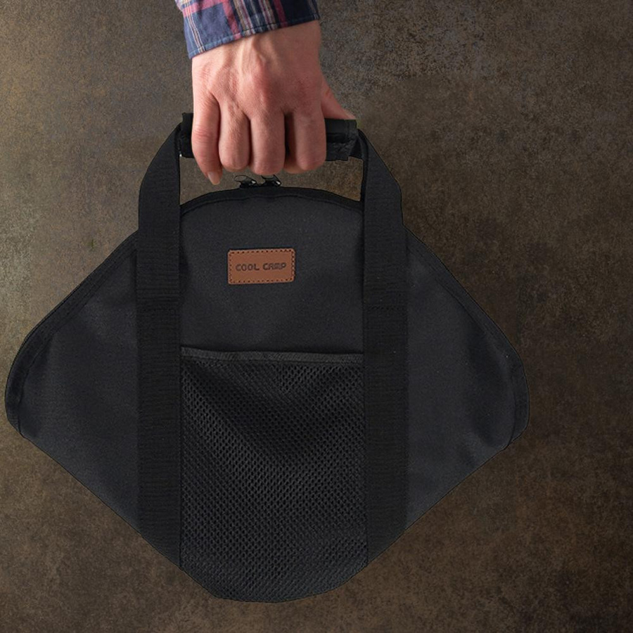 Super Six Grillplatte Tragetasche aus 600D Oxford für Outdoor und Camping, Farbe: Schwarz, B/T: 32 x 40 cm - Bild 3