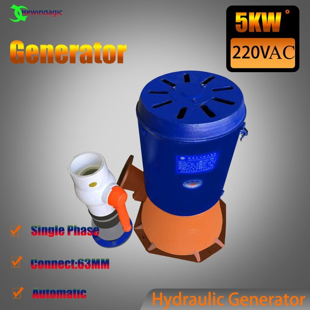 Rewindagic Elektrische Wasserturbine Wasserkraftgenerator 5000W in Blau - Bild 1