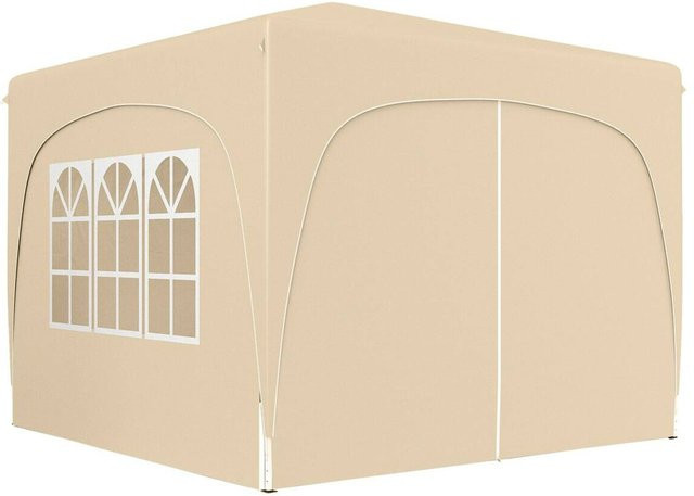 Outsunny Pavillon aus Metall in Sand mit Fenster, B/H/L: 300 x 273 x 300 cm - Bild 1